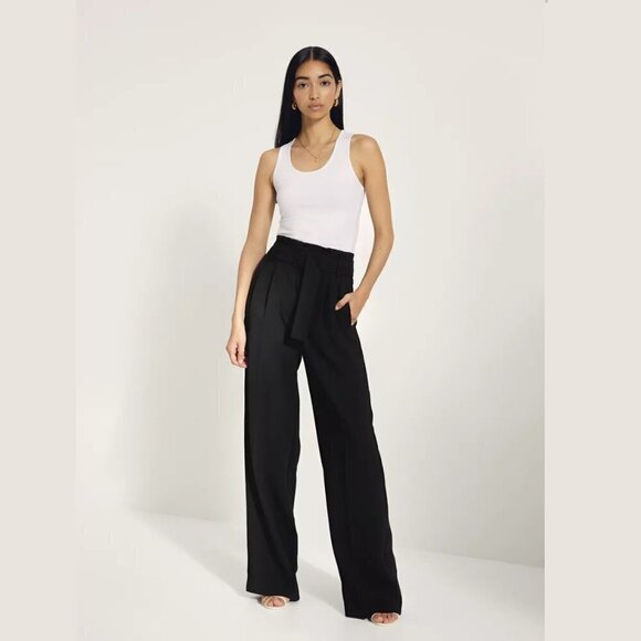 Aritzia Wilfred Delacour Pant High-Rise Belted Trouser in Brown Size Small - Picture 14 of 15